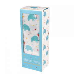 Rex London Swaddling Blanket - Elephant Party