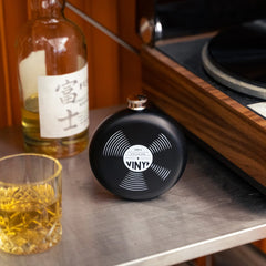 Kikkerland - Stainless Steel Record Hip Flask