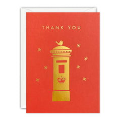 James Ellis Gold Postbox Thank You Mini Card