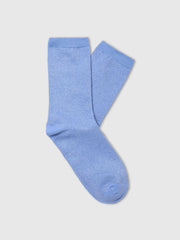 Selected Femme Knitted Glitter Socks - Cornflower Blue