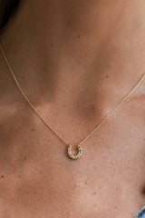 Estella Bartlett Multi Pastel Horseshoe Necklace