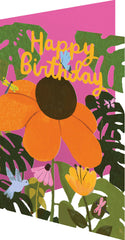 Roger La Borde Lasercut Coneflower Birthday Card