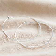 Lisa Angel Large Thin Hoop Earrings in Sterling Silver