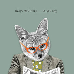 Sally Scaffardi Silver Fox Birthday Card