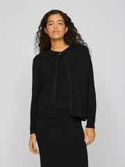 Vila Lilo O-Neck Knit Cardigan-Black Beauty