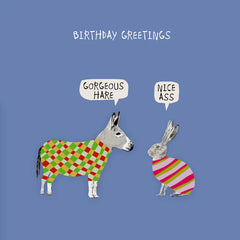 Sally Scaffardi Hare And Ass Birthday Card