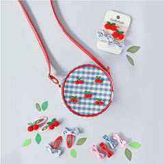 Rockahula Cherry Gingham Mini Bow Clips
