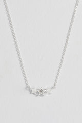 Estella Bartlett Merry Christmas Trio Star Necklace - Silver