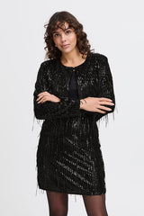 Fransa Winni Jacket - Black with Tassels