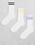 JJXX Pack of Three Sport Socks- Purple Rose
