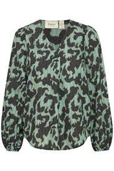 Fransa Lelu Blouse - Green Bay