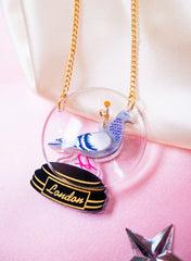 Tatty Devine - Pigeon Snow Globe Necklace