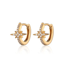 Scream Pretty - Gold Starburst Huggie Earrings