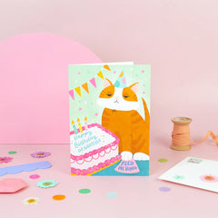 Ricicle Cards Birthday Cat Cake Card