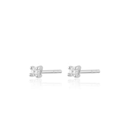 Scream Pretty - Silver Teeny Tiny Stud Earrings / Clear