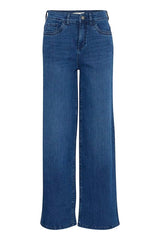 Fransa Over Hanna Jeans - Mid Blue Denim