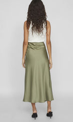 Vila Ellette Long Skirt - Oil Green