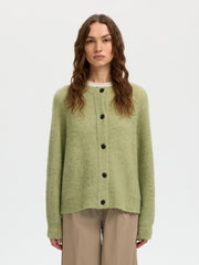 Selected Femme Lulu Knit Short Cardigan - Lint/ Melange