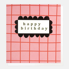 Caroline Gardner - Pink/Orange Grid Birthday Card