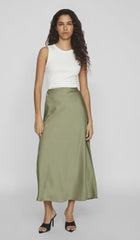 Vila Ellette Long Skirt - Oil Green