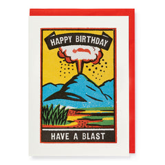 Archivist Volcano Have a Blast Birthday Card