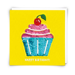 Redback Cards - Cherry Cupcake Sequin Patch Card