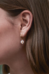 Estella Bartlett - Flower Drop Hoop Earrings