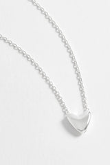 Estella Bartlett Elongated Domed Heart Necklace - Silver Plated