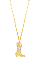 Estella Bartlett Pave Cowboy Boot Necklace