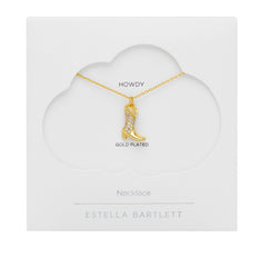 Estella Bartlett Pave Cowboy Boot Necklace