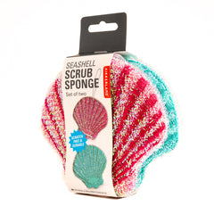 Kikkerland Seashell Scrub Sponges - Set of 2