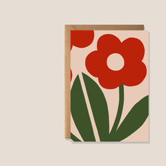 Kiran Ravilious Fleur Birthday Card - Red