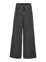 Vila Means HW Tie Band Jeans - Grey Denim