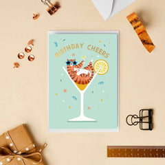 Stormy Knight Cocktail Cat Card