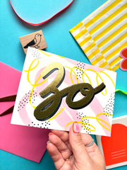Kerrie Illustrates Age 30 Birthday Card