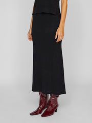 Vila Lilo Ancle Knit Skirt - Black Beauty