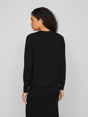 Vila Lilo O-Neck Knit Cardigan-Black Beauty