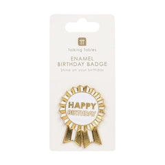 Talking Tables - Enamel Gold Happy Birthday Badge