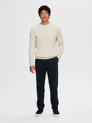 Selected Homme Dane Crew Neck Jumper - Oatmeal