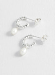 Estella Bartlett - Pearl Drop And Twist Hoop Earrings