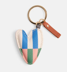 Caroline Gardner Multi Stripe Printed Heart Keyring