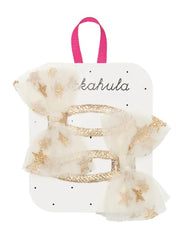 Rockahula Kids Wish Upon A Star Tulle Gold Bow Clips