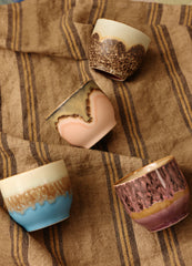 HKliving 70s Ceramics Coffee Mugs Set of 4- Lagoon