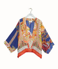 One Hundred Stars - Carnival Cobalt Short Kimono