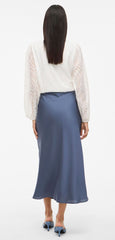 Vila Ellette High Waisted Midi Skirt - Vintage Indigo
