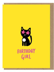 EarlyBird Birthday Girl Cat Mini Card