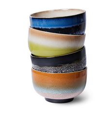 HKliving 70’s Ceramics Noodle Bowls Groovy - Set of 4
