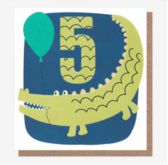 Caroline Gardner - Crocodile 5th Birthday Card