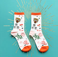 House of Disaster Inked Lion Socks