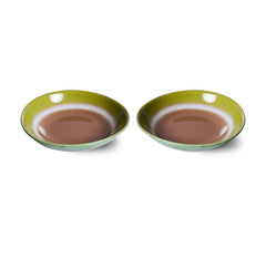 HKliving Ceramic Curry Bowls Funky Music - Set of 2